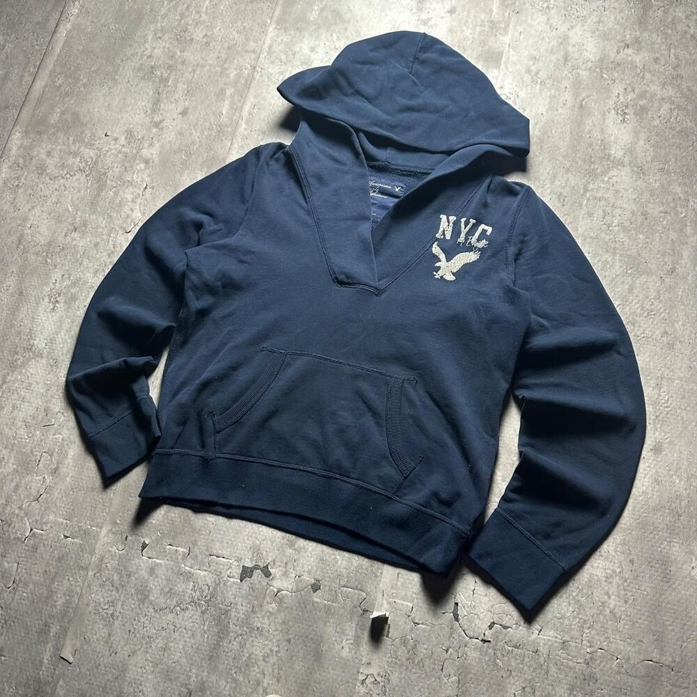 American-eagle Women's Navy and Blue Hoodie